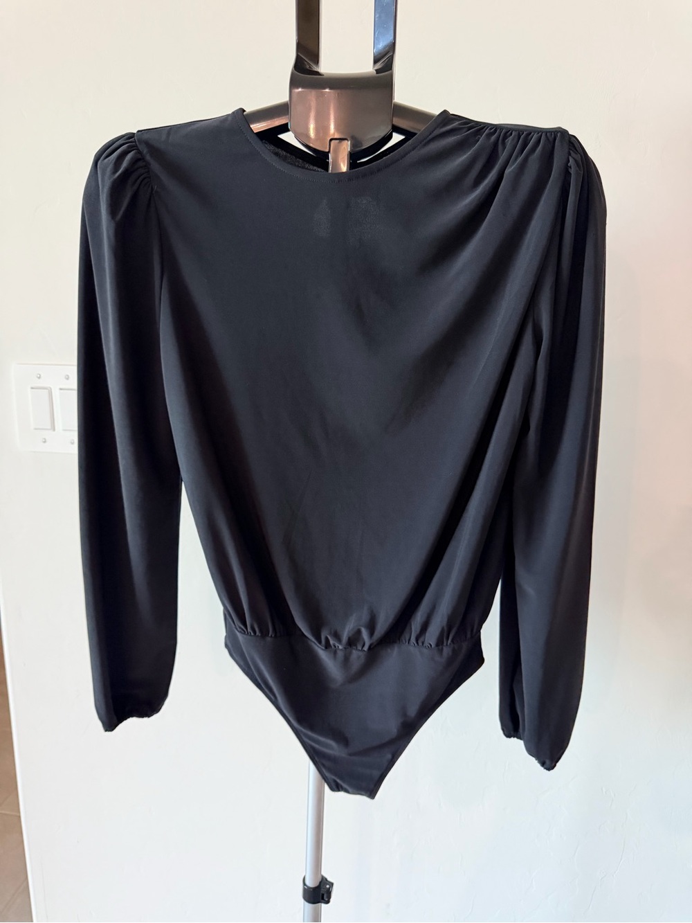 Express | Black Long-Sleeve Bodysuit Top